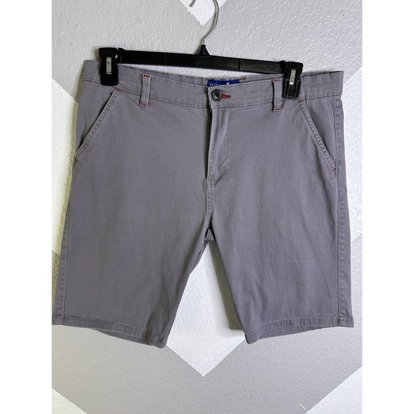 Other - West Ace Mens Stretch Grey Shorts Size 34 Flat Front Inseam 8"